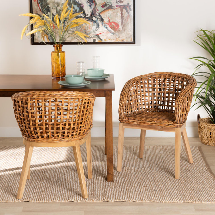 Bay Isle Home Alexandrah Dining Chair in Natural Brown Brown Wayfair